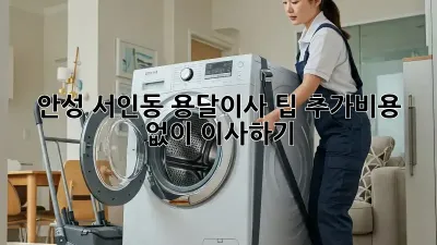 안성 서인동 용달이사 팁: 추가비용 없이 이사하기